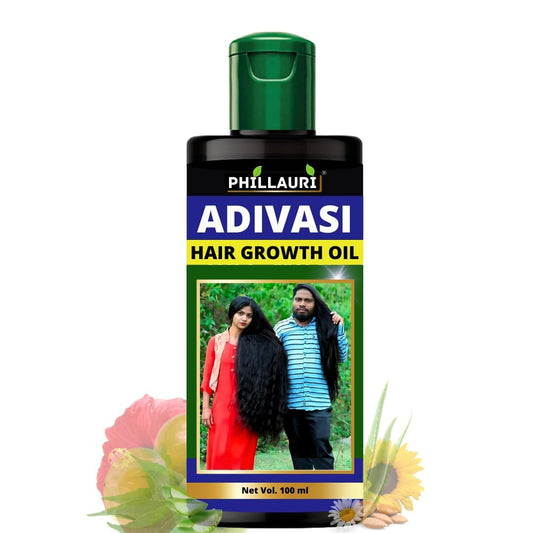 Adivasi Herbal Hair Oil by Buy Blitz Shop, showing a bottle of herbal hair oil with natural ingredients and packaging.