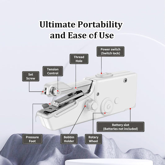 Vinoor portable mini stitch machine with compact design and sewing needle, ideal for quick mending and small sewing projects