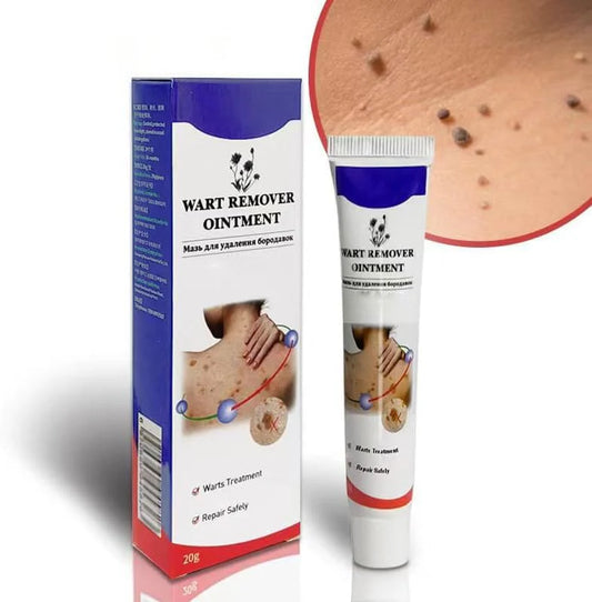 Ezi Gadgets Fast Action Wart Remover Ointment cream applied to skin with visible wart removal process on affected area.